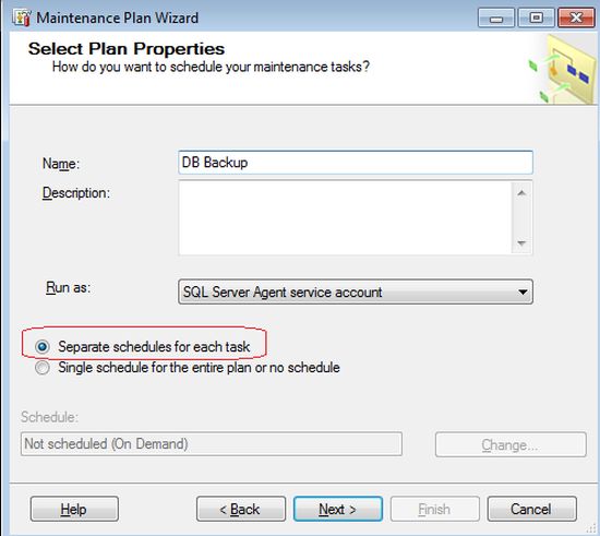 Separate Schedule for each task